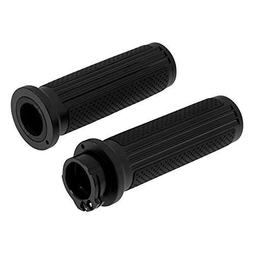 Motorcycle 1" Hand Grips Handlebar Grips Cable Throttle Fit for Harley Touring Street Glide Road King Road Glide Electra Glide Dyna Softail - color: #3 Black