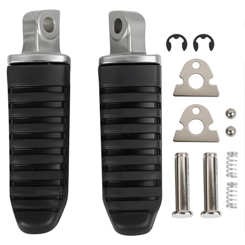 Motorcycle Footpegs, Front & Rear Foot Rest Foot Peg Footrests Black fits for Suzuki DL650 V-Strom 650 GSX1300R 2008-2012 - color: Black#Suzuki#Front+Rear