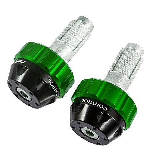 Throttle Lock Cruise Control Grip Ends Handlebar Plugs Sliders for 22mm Motorcycle Handlebar with 14mm/18mm Inner Diameter or with M6 Screw Holes (Green) - color: Green