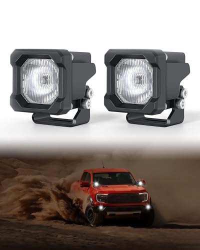 LED Pod Lights, 2 inch 50W LED Pods Ditch Lights Reverse Lights LED Cubes for Trucks, Jeeps, Motorcycles, SUVs, ATVs, UTVs - Wide Driving Beams, 2PCS - size: 2 Inch White Driving Lights