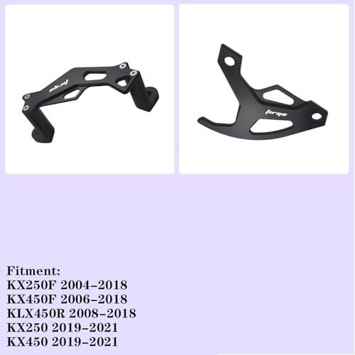 Motorcycle Parts CNC Aluminum Brake Disc Caliper Guard Cover Protector for KX250F 2004-2018 KX450F 2006-2018 KLX450R 2008-2018 KX250 2019-2021 KX450 2019-2021 Dirt Pit Bike - size: KX250F 2004-2018 Black