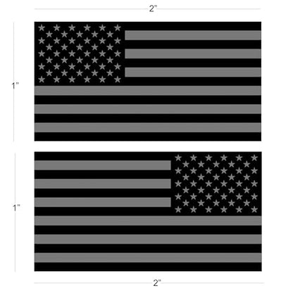 Pair of Reflective Subdued American Flag Sticker Hard Hat Stickers Helmet (1 Standard & 1 Reverse)