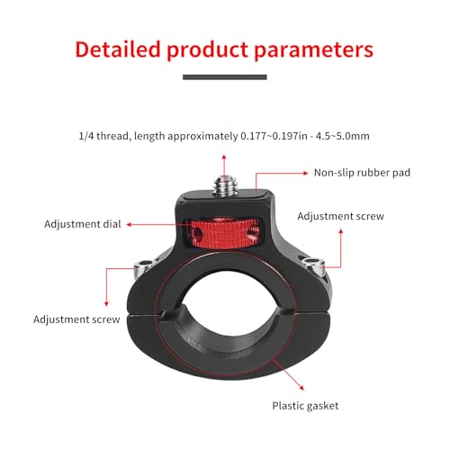 Aluminum Handlebar Mount for Gopro,Insta360,DJI Osmo,Akaso & Fill Light.360°Rotary Camera Mount w/Side Reinforcement & Anti-Reverse for Motorcycles & Bikes