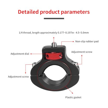 Aluminum Handlebar Mount for Gopro,Insta360,DJI Osmo,Akaso & Fill Light.360°Rotary Camera Mount w/Side Reinforcement & Anti-Reverse for Motorcycles & Bikes