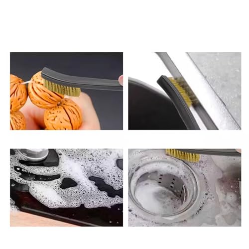 6Pc Mini Wire Brush Set, Steel Brass Nylon Cleaning Polishing Metal Rust Tools, Suitable for Cleaning Paint Dirt