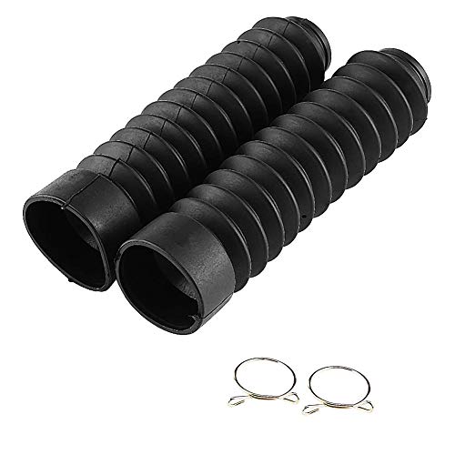 KIMISS Front Fork Cover, 205x42mm Motorcycle Front Fork Cover Gaiters Boots Shock Damping Dust Cover(Black) - color: Black