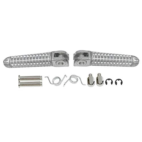 TCMT Front Footrests Pegs Footpegs Sider Fit for Yamaha YZF R1 1998-2025 R1S R1M 2015-2023 YZF R6 2003-2020 YZF R6S 2003-2009 Replace for 1KB-27461-00-00 - color: Sliver