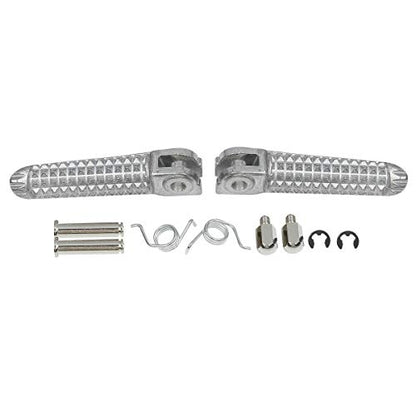 TCMT Front Footrests Pegs Footpegs Sider Fit for Yamaha YZF R1 1998-2025 R1S R1M 2015-2023 YZF R6 2003-2020 YZF R6S 2003-2009 Replace for 1KB-27461-00-00 - color: Sliver