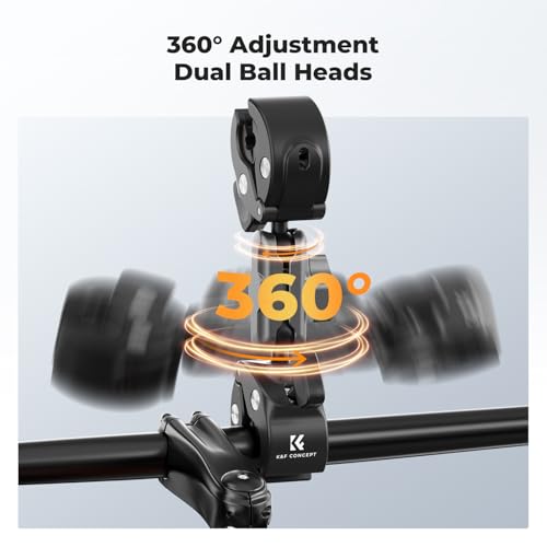K&F CONCEPT Dual Super Clamp Camera Mount with 360° Ball Head, Bike/Motorcycle Handlebar Mount for Pole, Tripod, Desk, Flag, Umbrella - style: Super Clamp with Dual Clamp