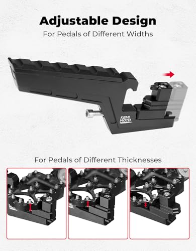 KEMIMOTO Extendable Universal Motorcycle Passenger Footpegs Compatible with Surron Soleil01 Duke 390 R1250GS Tenere 700 KLX 300 Talaria Foot Pegs Adventure Enduro Dirt Bike Footrest Passenger Pedals