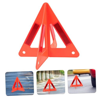 Zerodeko 4pcs Emergency Triangle Warning Sign Reflective Kit for Vehicles Lightweight and Portable Breakdown Alert Reflector for Roadside Use