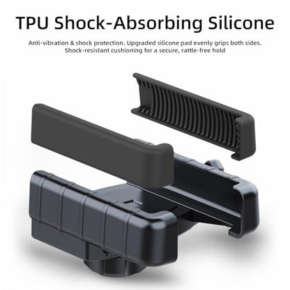 Anti-Vibration Bike Phone Holder,Motorcycle Mount,Lockable & Rotating,Shockproof Motorcycle Phone Mount with Quick Lock,Fit iPhone & All Android Phone for Electric Scooter E-Bike Stroller