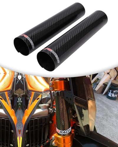 JFG RACING Motorcycle Carbon Fiber Fork Wrap Boots, 260mm, Front Shock Covers Gaiters Guard Protector for Most Dirt Bikes, Motorcycles, 2 PCS - size: Length: 260mm