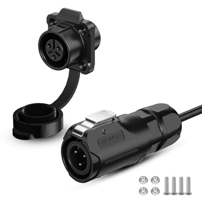 CNLINKO LP12 3-Pin Circular Connector with 1 Meter Cable Assemblies, IP68 Waterproof Industrial Electrical Connector for Outdoor Equipment Automotive Machinery M12 Cylindrical Connectors (3 Pin) - size: 3-Pin, style: Plug with 1M Cable