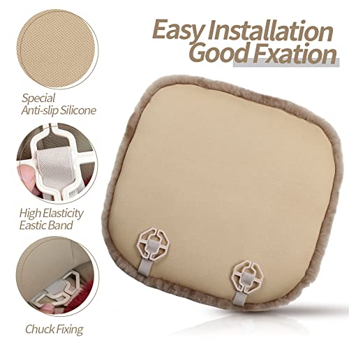 IRIWOOL Genuine Sheepskin Auto Seat Pad, Australian Soft Wool Seat Cover Breathable and Sweat-Wicking Comfort Warm Universal Fit,19.2 inch x19.2 inch (Front seat Cushion 2pcs, Gray) - color: Gray, size: 2 Count (Pack of 1)