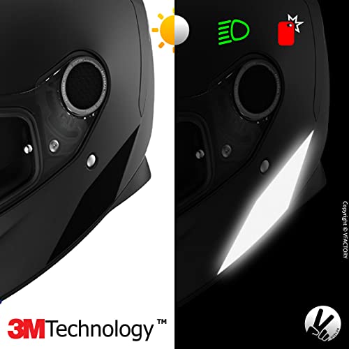 VFLUO - Kit of Reflective Stickers - SHARK SPARTAN™ Motorcycle Helmet - Approved Stripes FR - 3M™ Technology - High Visibility & Strength - Discreet & Design - Maximum Grip