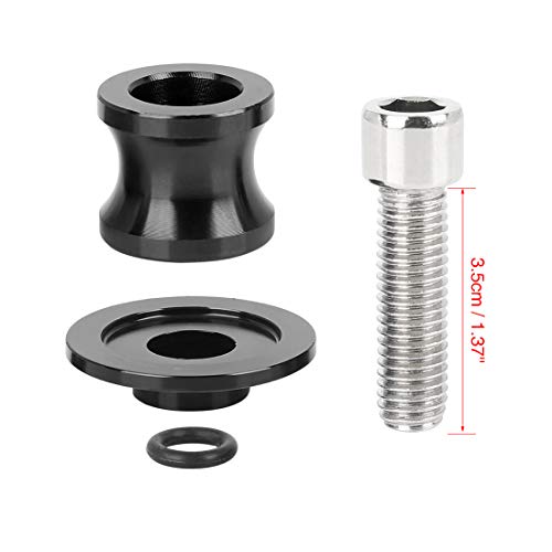 F FIERCE CYCLE 10mm CNC Swingarm Spool Stand Bobbins Starting Frame Screw Swing Arm Sliders Spools Universal Black for Motorcycle - color: Black