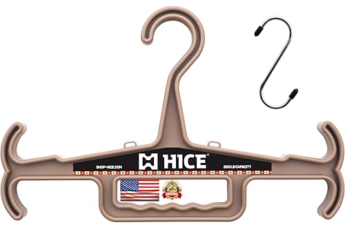 HICE - Titan Vest Hanger | Original Heavy Duty Plate Carrier & Body Armor Hanger | 200 lb Load Capacity | Durable High Impact Resin | for Police, Military, Scuba & Tactical Gear (Tan) - color: Tan, size: Set of 1