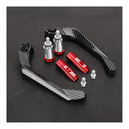 Motorcycle Handlebar Grips Brake Clutch Levers Guard Protector Handguard FOR CBR250 CBR 250 CBR250R CBR250RR 2011-2024 - color: Red With Logo