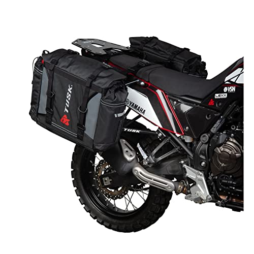 TUSK Pannier Racks With Olympus Pannier Bags Black/Grey For HONDA CRF300L Rally 2021-2023