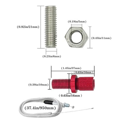 Motorcycle Throttle Grip 7/8" 22mm CNC Aluminum Quick Twister with Throttle Cable for KLX CR CRF EXC XR CRF50 CRF230 50 110 125 230 250 Dirt Pit Bike Motocross Motorbike Quad ATV - color: Red