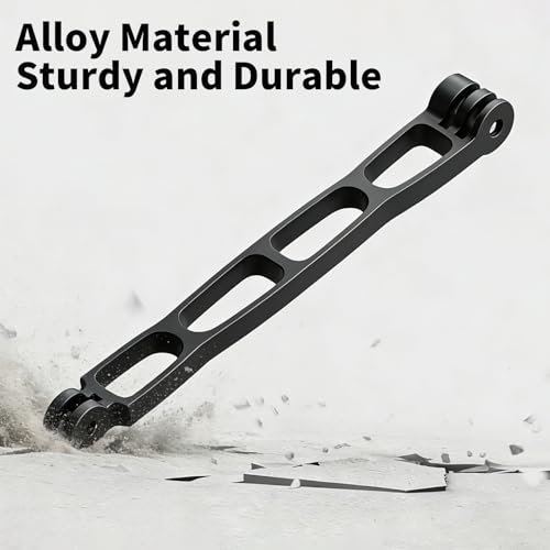 Aluminum Alloy Extension Arm for Gopro, Metal Pole Mount Helmet Stick Extension Arm Mount for Gopro Hero 13/12/11/10/9/MAX/8/7/6, DJI Action 5 Pro/4/3/2, Insta 360 One RS and More (Black-7.1in'')
