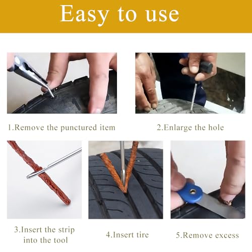 Tire Repair Kits, Car Tire Repair Kits, Tire Repair Strips, for Tubeless Tires, for Motorcycles, Trucks, Cars, Tractors, ATVs, Jeeps, ETC - size: 14pcs