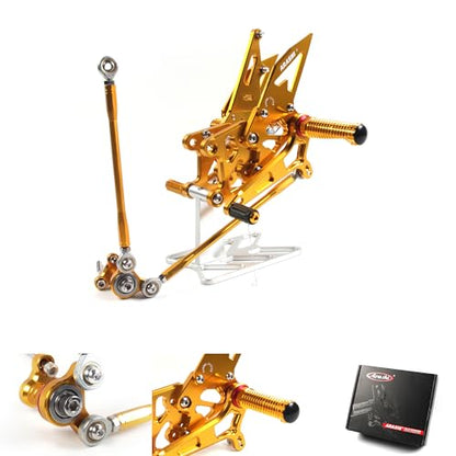 Arashi Version 2.0 Adjustable Rearsets for Honda CBR600RR 2007-2008, Gold - color: Gold, size: CBR600RR 2007-2008