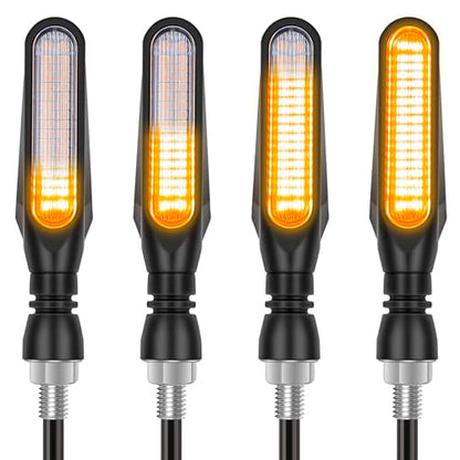 Kinstecks 4PCS Motorcycle Indicators Flowing Turning Indicators Turn Signal Lights 12V 36 LEDs for Motorcycle Motorbike Scooter Quad Cruiser Harley Kawasaki Yamaha Suzuki Off Road-Clear Shell