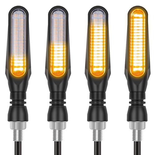 Kinstecks 4PCS Motorcycle Indicators Flowing Turning Indicators Turn Signal Lights 12V 36 LEDs for Motorcycle Motorbike Scooter Quad Cruiser Harley Kawasaki Yamaha Suzuki Off Road-Clear Shell