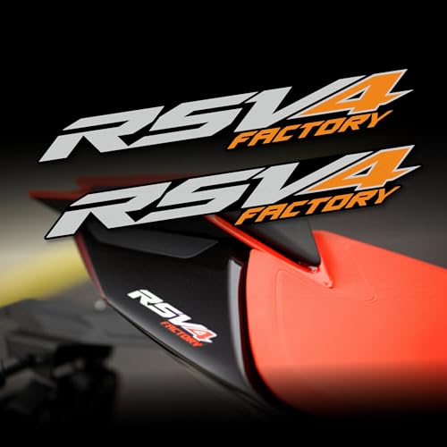 Motorcycle Rear Fairing Reflective Sticker Decals- Waterproof Decal Compatible with Aprilia RSV4 2021-2024 (Gray-Orange) - color: Gray-orange
