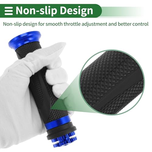 7/8" 22mm 15/16" 24mm Motorcycle Hand Grips Cover Kit Non Slip Aluminum Alloy Rubber Handlebar End Grips for Motorcycle Scooter Bicycle ATV Blue - color: Blue