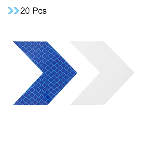 PATIKIL Reflective Stickers, 20 Pack 2.36 x 2.36 Inch Waterproof Adhesive High Visibility Night Caution Warning Arrow Shape Safety Tape Reflector for Trucks Trailers Cars, Blue - color: Blue