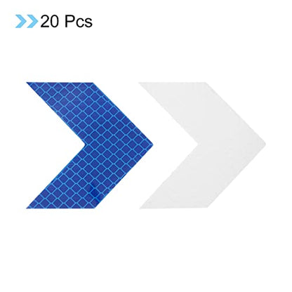 PATIKIL Reflective Stickers, 20 Pack 2.36 x 2.36 Inch Waterproof Adhesive High Visibility Night Caution Warning Arrow Shape Safety Tape Reflector for Trucks Trailers Cars, Blue - color: Blue
