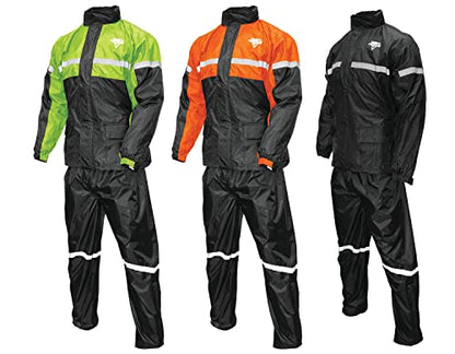 Nelson Rigg Stormrider Rain Suit; 100% Waterproof, Pants and Jacket Included with Reflective Striping - color: Hi-vis Yellow/Black, size: XX-Large