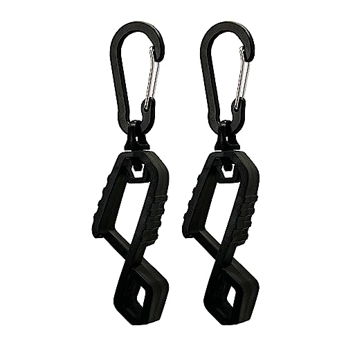 Metal Carabiner Glove Clip - Glove Holder/Hanger for Safety/Construction Work (2 PCS Black)