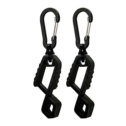 Metal Carabiner Glove Clip - Glove Holder/Hanger for Safety/Construction Work (2 PCS Black)