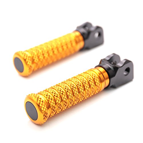 MC MOTOPARTS POLE Gold CNC Front Foot Pegs Compatible with YZF R3 2015-2017 - color: Gold, size: Standard