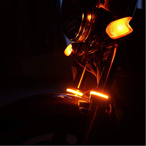 2Pcs 6in 3528 PVC Amber Led Strip 36LED Motorcycle Turn Signal Light Tail Light Flexible LED Strip Light Universal for Motorcycle ATV UTV SUV Golf Cart Car Snowmobile