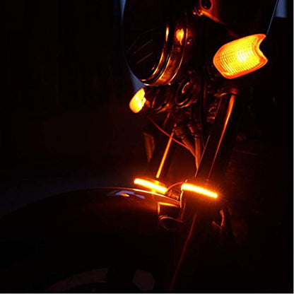2Pcs 6in 3528 PVC Amber Led Strip 36LED Motorcycle Turn Signal Light Tail Light Flexible LED Strip Light Universal for Motorcycle ATV UTV SUV Golf Cart Car Snowmobile