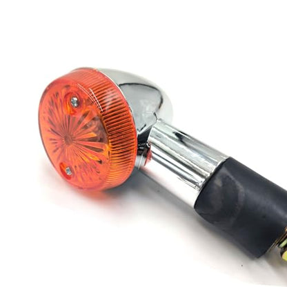 2pcs Motorcycle Turn Signals Chrome Bullet Front Rear Amber Blinker Lights Indicator Compatible with Honda Harley Kawasaki Suzuki Yamaha ATV