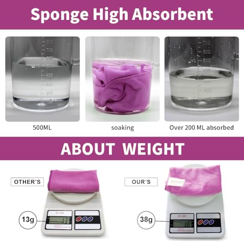 Microfiber Cloth 6Pack Cleaning Rags Absorbant Lint Free Cloth for House, Kitchen, Car, Glass, Stainless Steel, Window, Boat Cleaner-12''x 12''-Purple - color: Purple