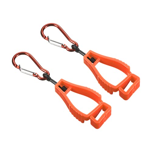 PATIKIL Glove Keeper, Gloves Grabber Catcher Prevent Losing Hook Clips Holder Helmet Hanger for Construction Workshop - color: Orange