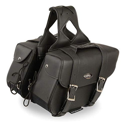 Milwaukee Leather SH58001ZB Medium Black Zip-Off PVC Slanted Throw Over Saddlebags - One Size (SH58001ZB-BLK-PCS)