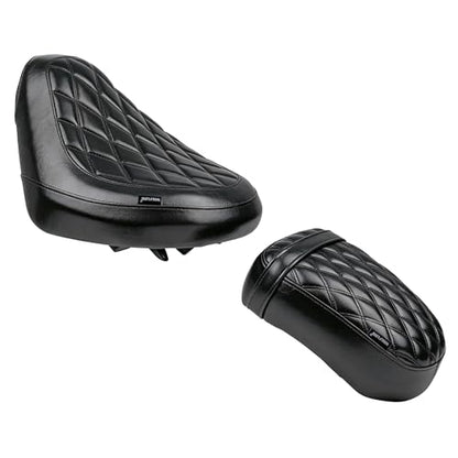 Motorcycle Rider & Passenger Comfort Seat Fit for Rebel 1100 CMX1100 2021 2022 2023 2024 2025 2026, Front Rear Solo Saddle Back Cushion Pillion Pad, Black Stitching - color: Front & Rear - Black-A