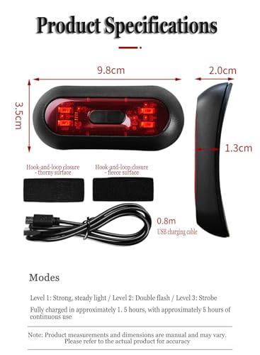 Motorcycle Bike Red Rear Helmet Light Lamp for Bell Sidetrack Child Helmet, Bicycle Motorcycle Helmet Brake Light Warning Tail Light Night Riding Essential