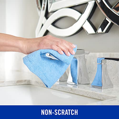 Quickie Microfiber Cleaning Cloth 14 x 14 Inches Blue Pack of 24 Washable and Reusable Ideal for Multi-Surface Indoor/Outdoor Dusting and Polishing - size: 14inch x 14inch, style: 24 Pack