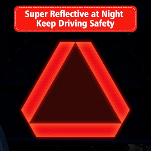 3 Pack Slow Moving Vehicle Triangle Sticker,8 x 7 inch Diamond Grade Reflective Slow Moving Vehicle Sign for Golf Cart Tractor UTV Waterproof,Self-adhesive Vinyl Sign for Easy Installtaion - style: 8"x7" Reflective Sticker-3pack