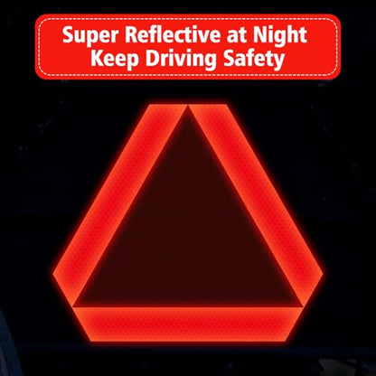 3 Pack Slow Moving Vehicle Triangle Sticker,8 x 7 inch Diamond Grade Reflective Slow Moving Vehicle Sign for Golf Cart Tractor UTV Waterproof,Self-adhesive Vinyl Sign for Easy Installtaion - style: 8"x7" Reflective Sticker-3pack