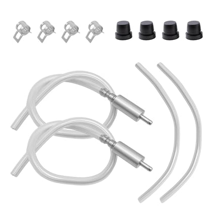 Brake Bleeder Hose Kit with One Way Check Valve for Car Motorcycle, Universal Hydraulic Brake Fluid Bleeder, 2 Pack, Includes Clips & Nozzle Caps for Easy Fluid Replacement